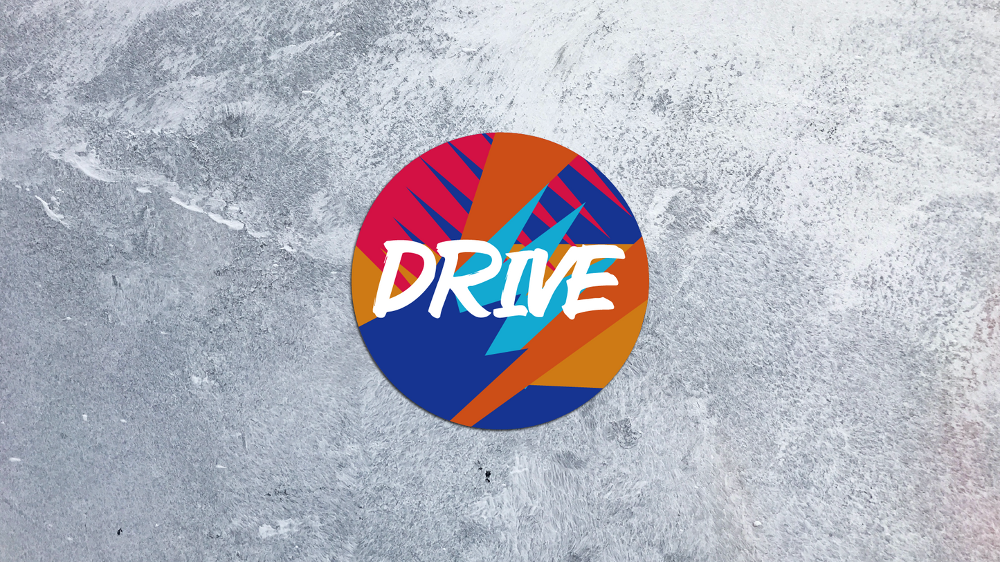 Drive Round Sticker