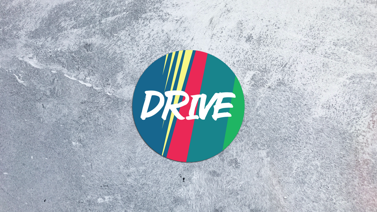 Drive Round Sticker